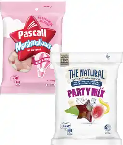Coles Pascall Marshmallows 280g or The Natural Confectionery Co. Lollies 130g-230g offer