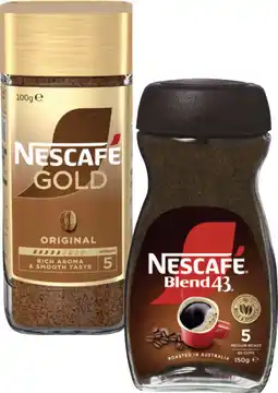 Coles Nescafé Blend 43 140g-150g or Gold Instant Coffee 100g offer
