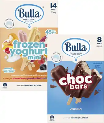 Coles Bulla Frozen Dessert Sticks-14 Pack 472mL-750mL offer