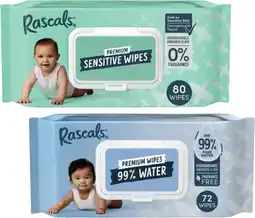Coles Rascals Premium Baby Wipes-80 Pack offer