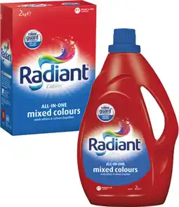 Coles Radiant Laundry Liquid 2 Litre or Powder 2kg offer