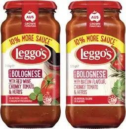 Coles Leggo's Pasta Sauce-550g offer