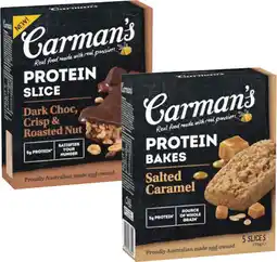 Coles Carman's Protein Slice or Bakes 175g-180g offer