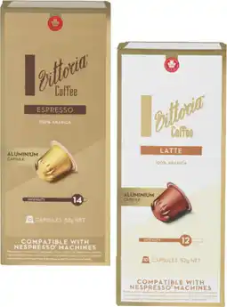Coles Vittoria Nespresso Compatible Coffee Capsules offer