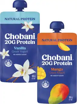 Coles Chobani High Protein Yogurt Pouch 190g offer