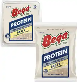 Coles Bega High Protein Cheese Slices or Grated 250g offer