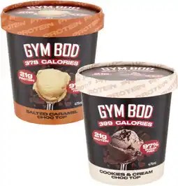Coles Gym Bod Choc Top Protein Dessert Tub offer