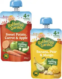 Coles Rafferty's Garden 4+ Months, 6+ Months or 8+ Months Baby Food Pouch 120g offer