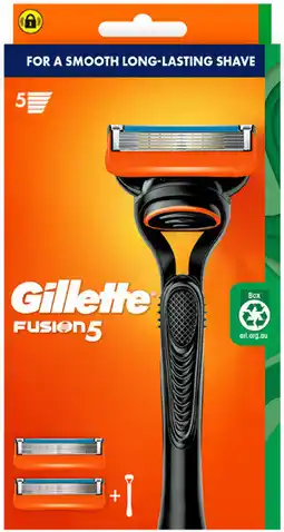 Coles Gillette Fusion 5 Razor Kit with 2 Refill Blades 1 Each offer