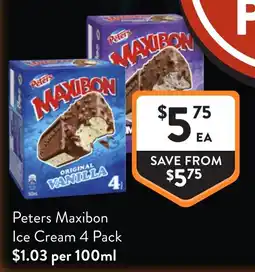 Foodworks Peters Maxibon Ice Cream offer