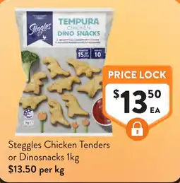 Foodworks Steggles Chicken Tenders or Dinosnacks offer