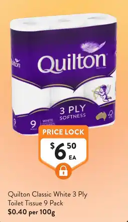 Foodworks Quilton Classic White 3 Ply Toilet Tissue offer