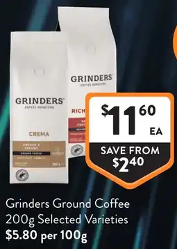 Foodworks Grinders Ground Coffee offer