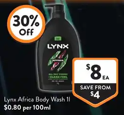 Foodworks Lynx Africa Body Wash offer
