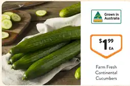 Foodworks Farm Fresh Continental Cucumbers offer