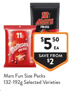 Foodworks Mars Fun Size Packs offer
