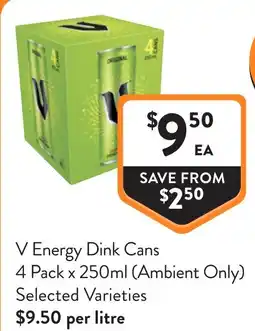 Foodworks V Energy Dink Cans offer