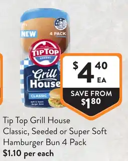 Foodworks Tip Top Grill House Classic Hamburger Bun offer