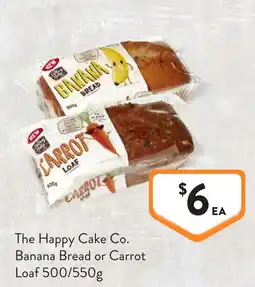 Foodworks The Happy Cake Co. Banana Bread or Carrot Loaf offer