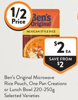 Foodworks Ben's Original Microwave Rice Pouch offer