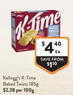 Foodworks Kellogg's K-Time Baked Twists offer