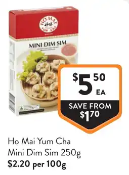 Foodworks Ho Mai Yum Cha Mini Dim Sim offer