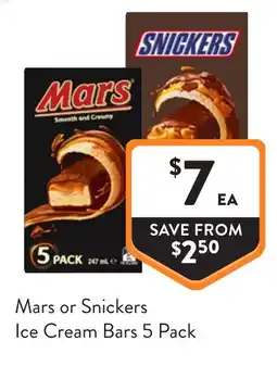 Foodworks Mars or Snickers Ice Cream Bars offer