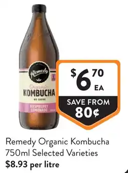 Foodworks Remedy Organic Kombucha Selected Varieties offer