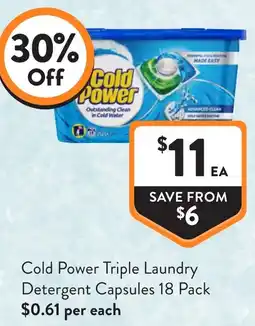Foodworks Cold Power Triple Laundry Detergent Capsules offer