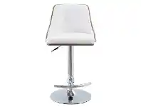 LivingStyles Florence PU Leather & Timber Gas Lift Bar Chair, White offer