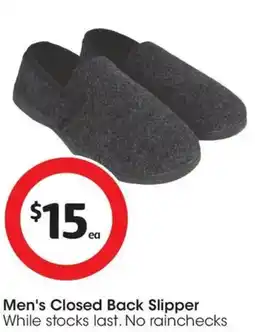 Coles Men's Closed Back Slipper offer
