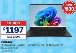 Officeworks ASUS 14" Vivobook S14 OLED Core Ultra 5 16GB/1TB Copilot+ PC offer