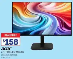 Officeworks Acer 27" FHD 144Hz Monitor offer