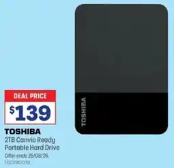 Officeworks TOSHIBA 2TB Canvio Ready Portable Hard Drive offer