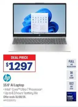 Officeworks HP 15.6" Intel Core Ultra 7 16/512GB Laptop offer