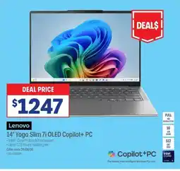 Officeworks Lenovo 14" Yoga Slim 7i Core Ultra 5 16/512GB offer