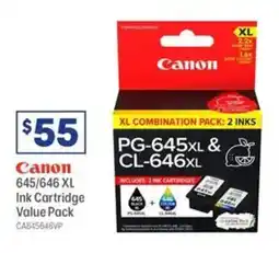 Officeworks Canon 645/646 XL Ink Cartridge Value Pack offer