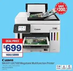 Officeworks Canon MAXIFY GX7160 Megatank Multifunction Printer offer