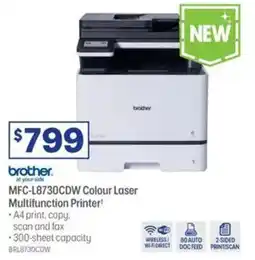 Officeworks Brother MFC-L8730CDW Colour Laser Multifunction offer