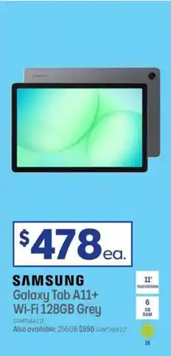 Officeworks Samsung Galaxy Tab A11+ WiFi 128GB Grey offer