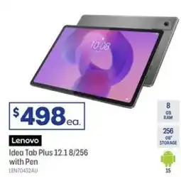 Officeworks Lenovo 12.1" Idea Tab Plus 12/256GB Luna Grey with Pen offer