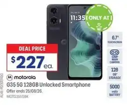Officeworks Motorola G35 5G Unlocked Smartphone 128GB Black offer