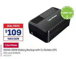 Officeworks CyberPower 650VA Backup Utility Powerboard UPS offer