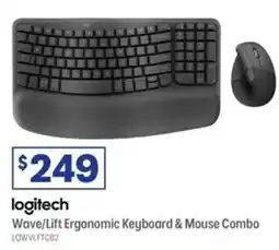 Officeworks Logitech Wave/Lift Ergonomic Keyboard & Mouse Combo Graphite offer