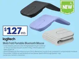 Officeworks Logitech Mobi Fold Bluetooth Mouse Graphite offer