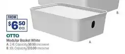 Officeworks Otto 10L PET Modular Basket Large Tall White offer