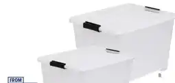 Officeworks Keji 60L Storage Container Translucent White offer