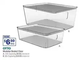 Officeworks Otto 2.4L PET Modular Basket Medium Low Clear offer