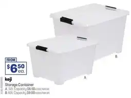 Officeworks Keji 50L Storage Container Translucent White offer