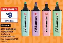 Officeworks Boss Highlighter Pastel offer